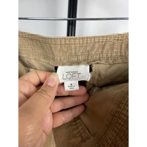 Ann Taylor Loft Tan Corduroy Soft Flap Pocket Mini Skirt Size 6 - Picture 7 of 8